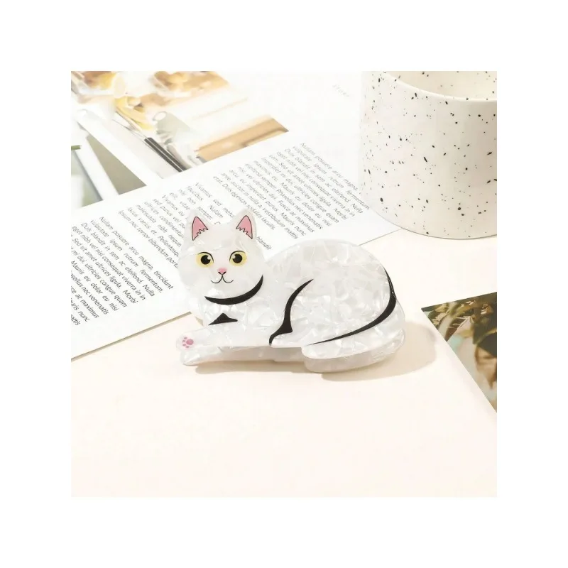 1 قطعة لطيف وحلو الكرتون البرتقال القط دمية هريرة مشبك شعر عالية الجودة الاكريليك مشبك شعر الجزء الخلفي من رئيس ملفوف الشعر القرش كليب #5