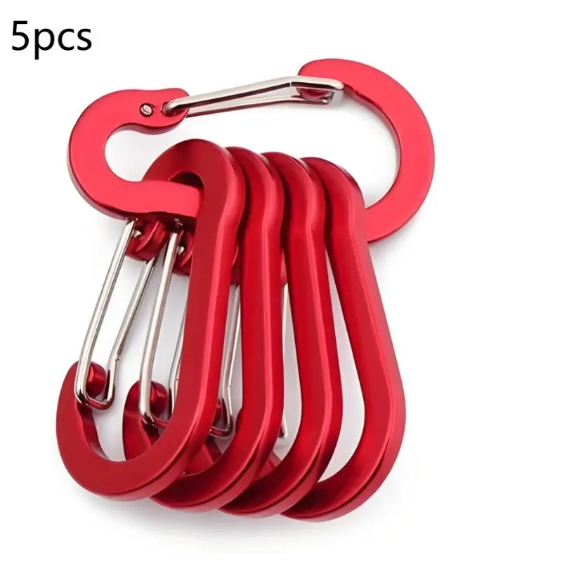 5Pcs Waterproof Outdoor Camping Multi Tool Buckles Sturdy Small Clips for Mountaineering Hiking Fishing Trip Accessories
