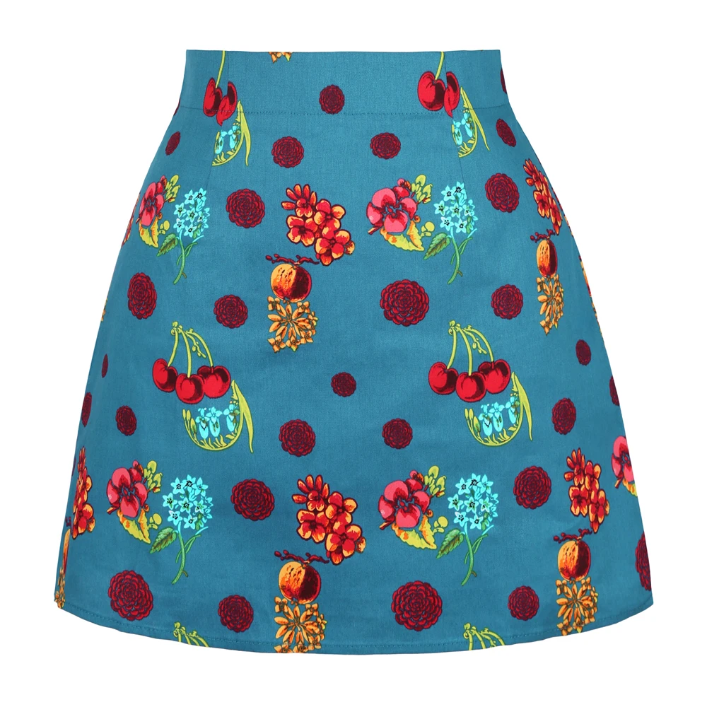 

SISHION Cotton Vintage Cherry Flower Print Floral Skirt SS0008 Summer Sexy Short Mini Skirt Holiday Beach Ladies Women Skirt