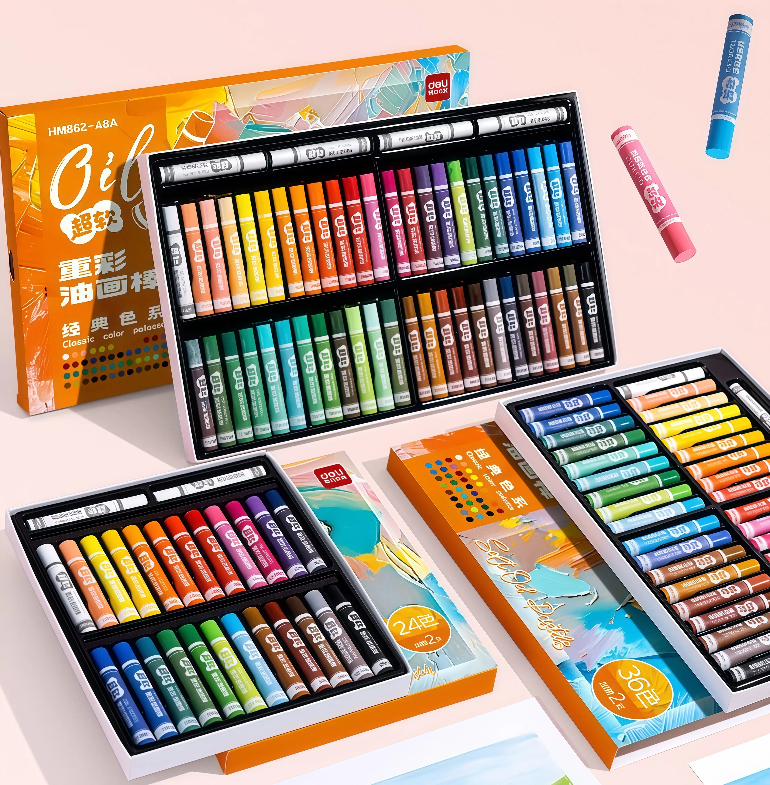 

36 Colors Heavy Body Oil Pastels for Kids, DIY Vivid Drawing Sticks, Ultra-Soft & Mess-Free Toddler Crayons