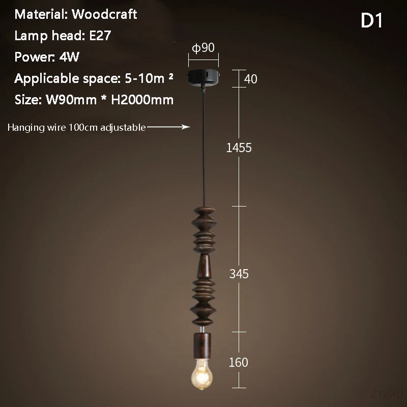 Hanglampen in retrostijl Eiken houten geometrische kralen hanglamp eetkamer woonkamer droplight hangende lichtarmatuur E27