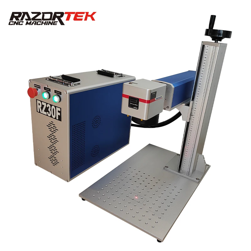 

Razortek portable fiber laser marking machine 30W 50W 100W Raycus for Metal sheet fiber laser marking engraving machine