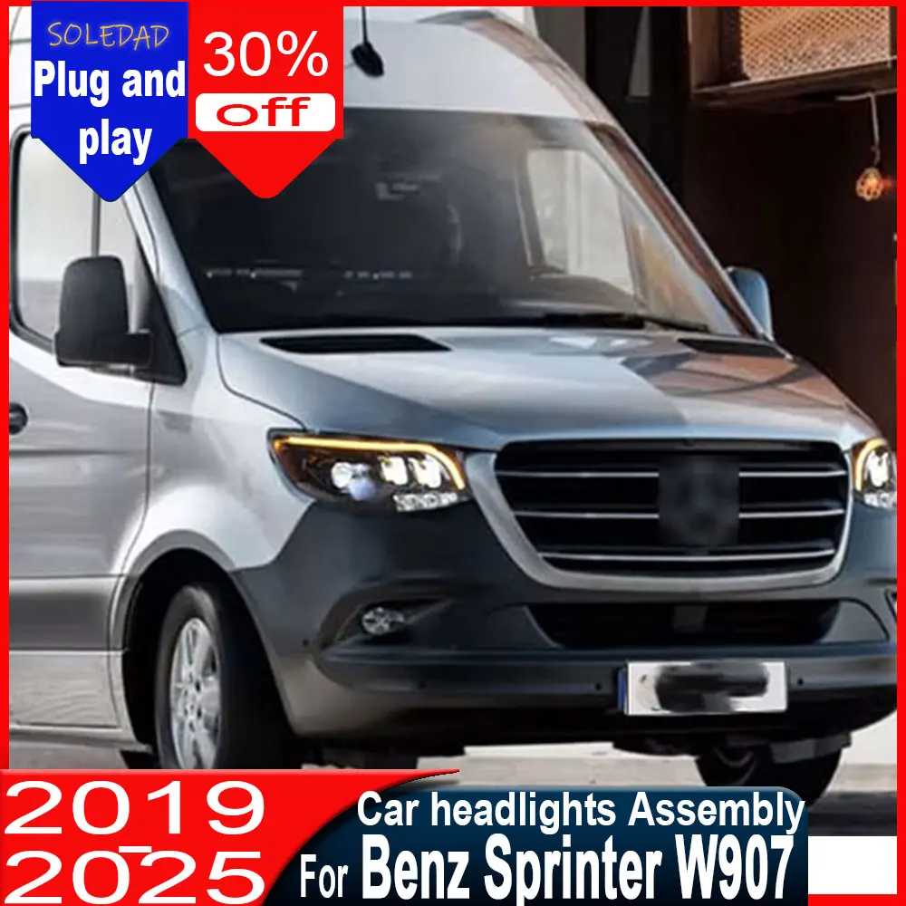 Car headlights For Benz Sprinter W907 Headlight 2018-2023 Upgrade Modified New headlights DRL Dynamic Turn Signal LED Headlight