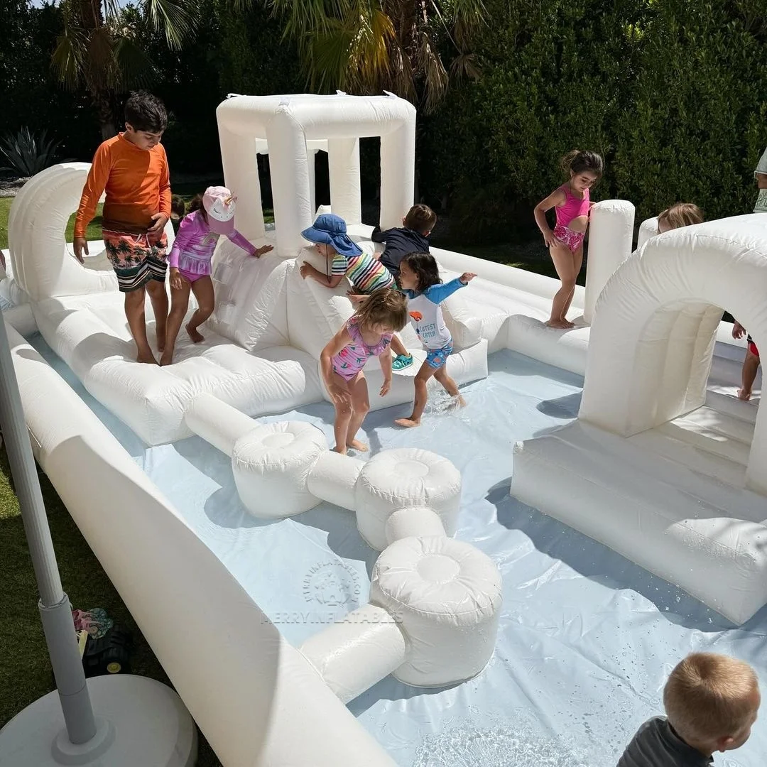 Water Obstacle Splash Pad Toddler Kids Water Pool slide Backyards Summer PVC Splash Pool playground piscina infantil