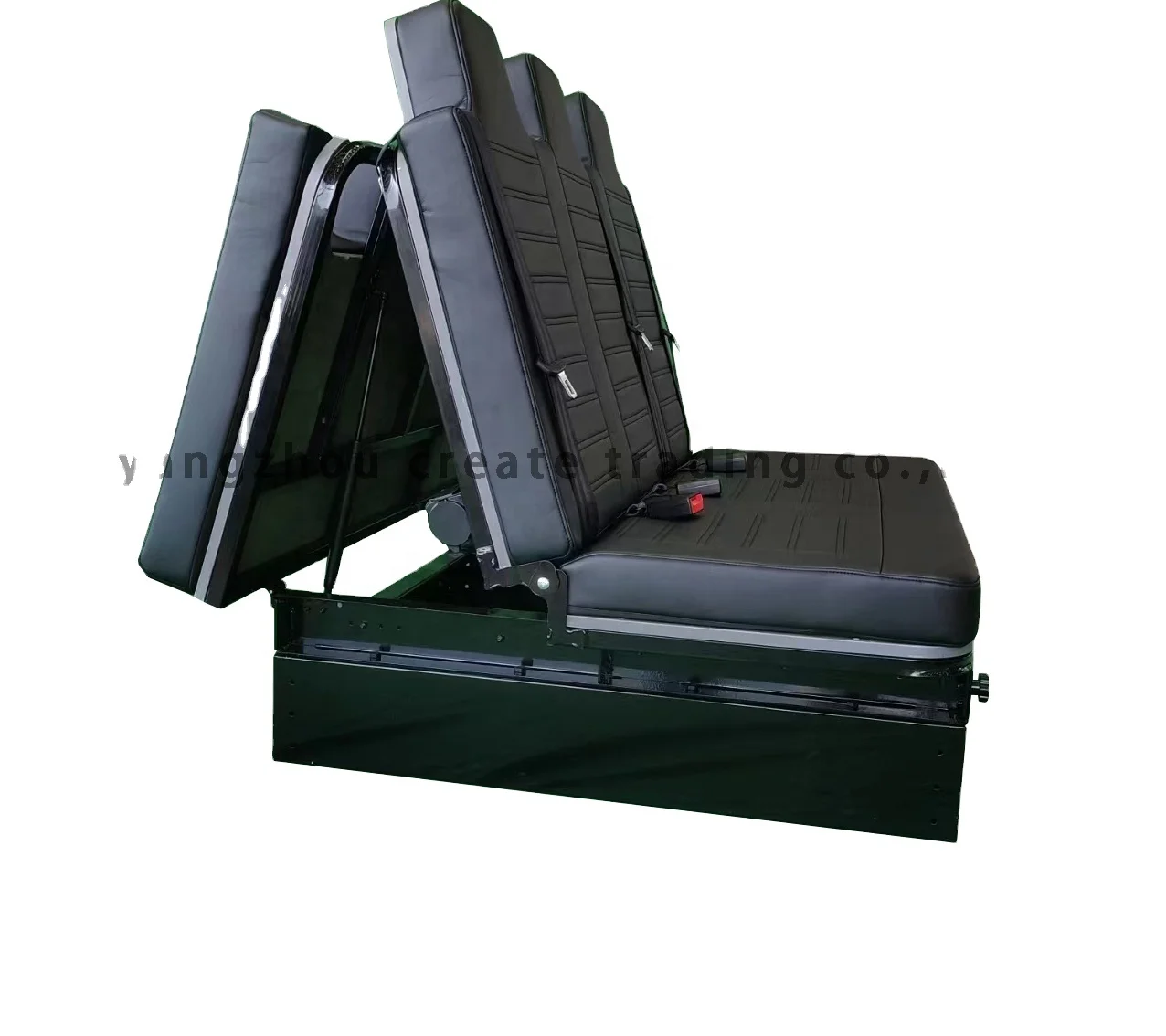 

Comfortable Three-Passenger Leather Folding RV Camper Van Sofa Seat Bed Sofa Convertible Into Bed