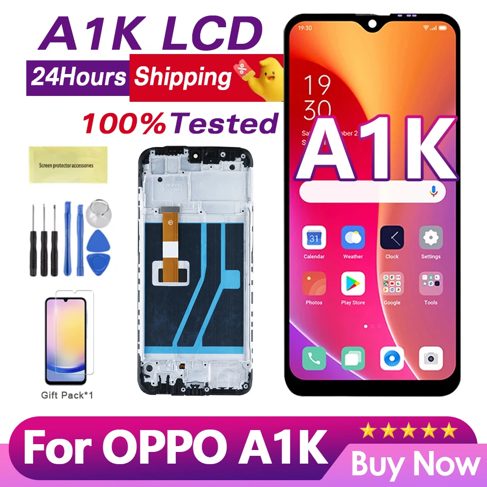 For OPPO A1K CPH1923 LCD Display Touch Screen Digitizer Assembly For oppo A1K CPH1923 LCD Screen With Frame  Replacement Parts