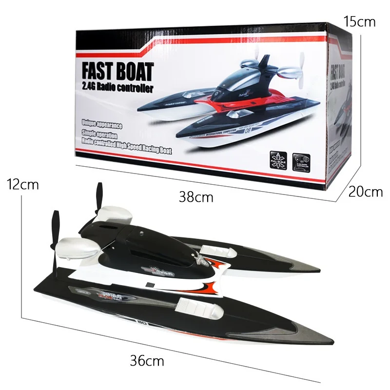 2.4G โมเดลเรือสปีดโบ๊ท RC แบบชาร์จได้เซ็นเซอร์ RC แบบออฟวอเตอร์สำหรับเด็กรุ่น RC ของขวัญวันเกิดสำหรับเด็ก