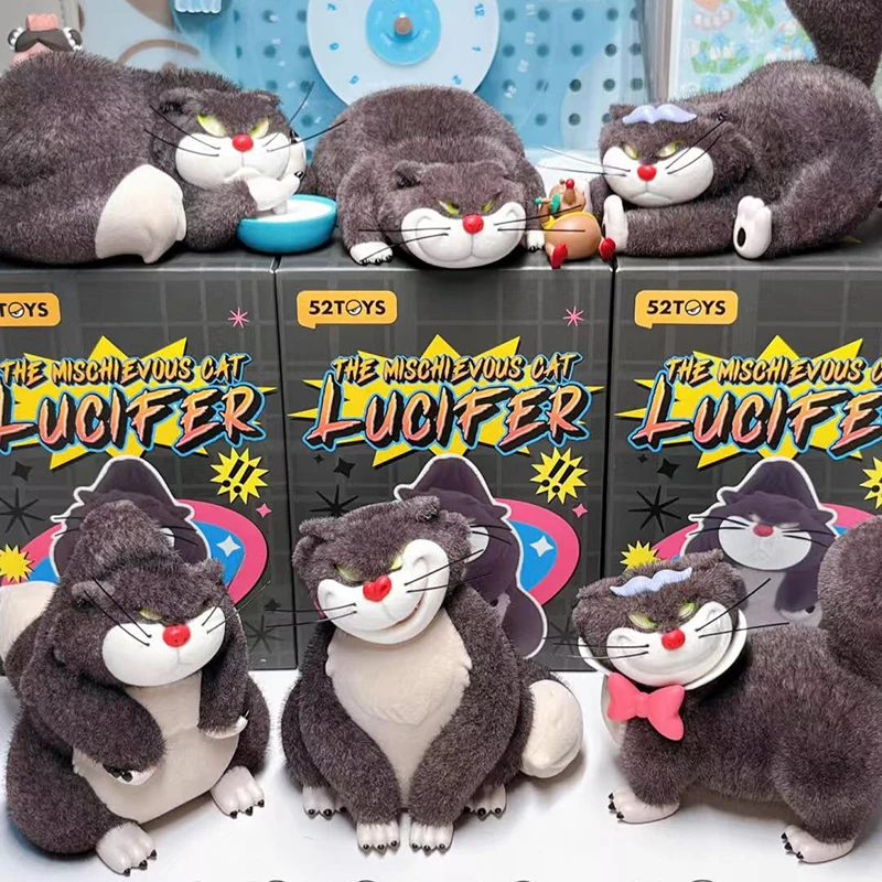 

Blind Box Cat Cartoon Character Lucifer Fluffy Q Version Of Bad Cat Cinderella Villain Hand Set Up Trendy Toys Toy Gift