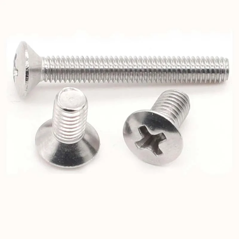 2/50 Stück M1.6M2 M2.5M3 M4 M5~M10 GB820 DIN966 304 Edelstahl Kreuzschlitzschraube mit erhöhtem Senkkopf und ovalem Kopf