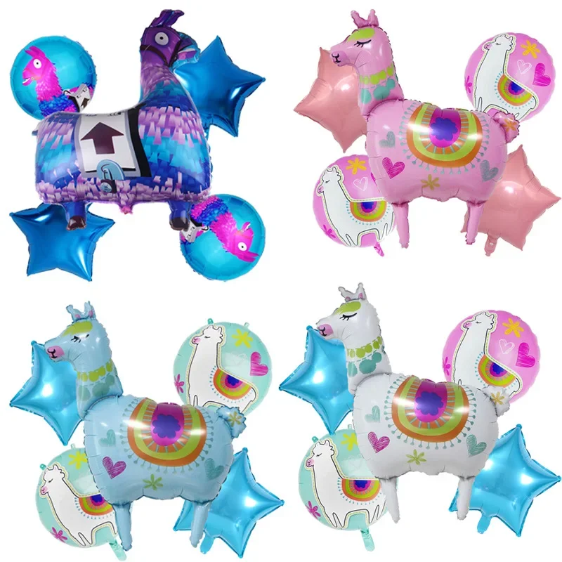 Disney King Cute Alpaca Pinata Aluminum Film Balloon Set for Mexican Carnival Party Decoration