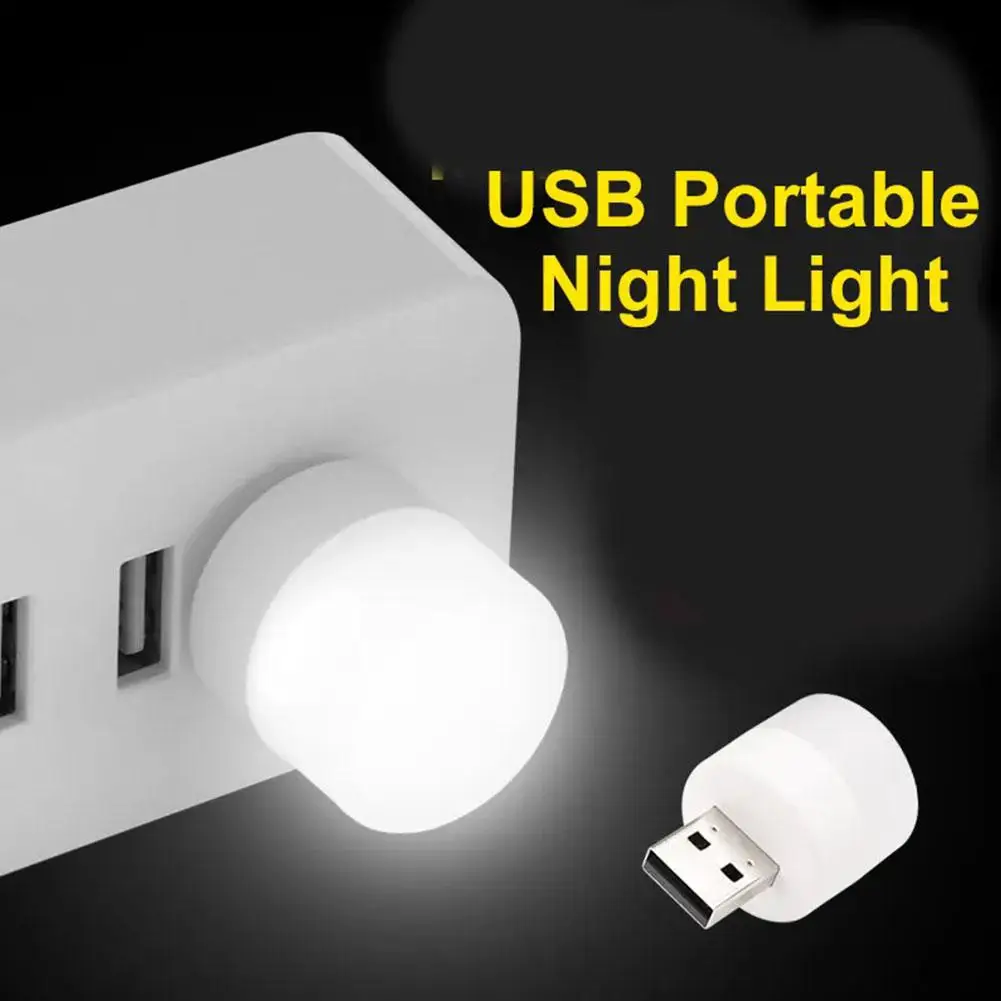 5PCS Mini USB Lamp LED Night Light USB Plug Lamp Computer Mobile Reading Square Charging Power Eye Light Protection N9F6