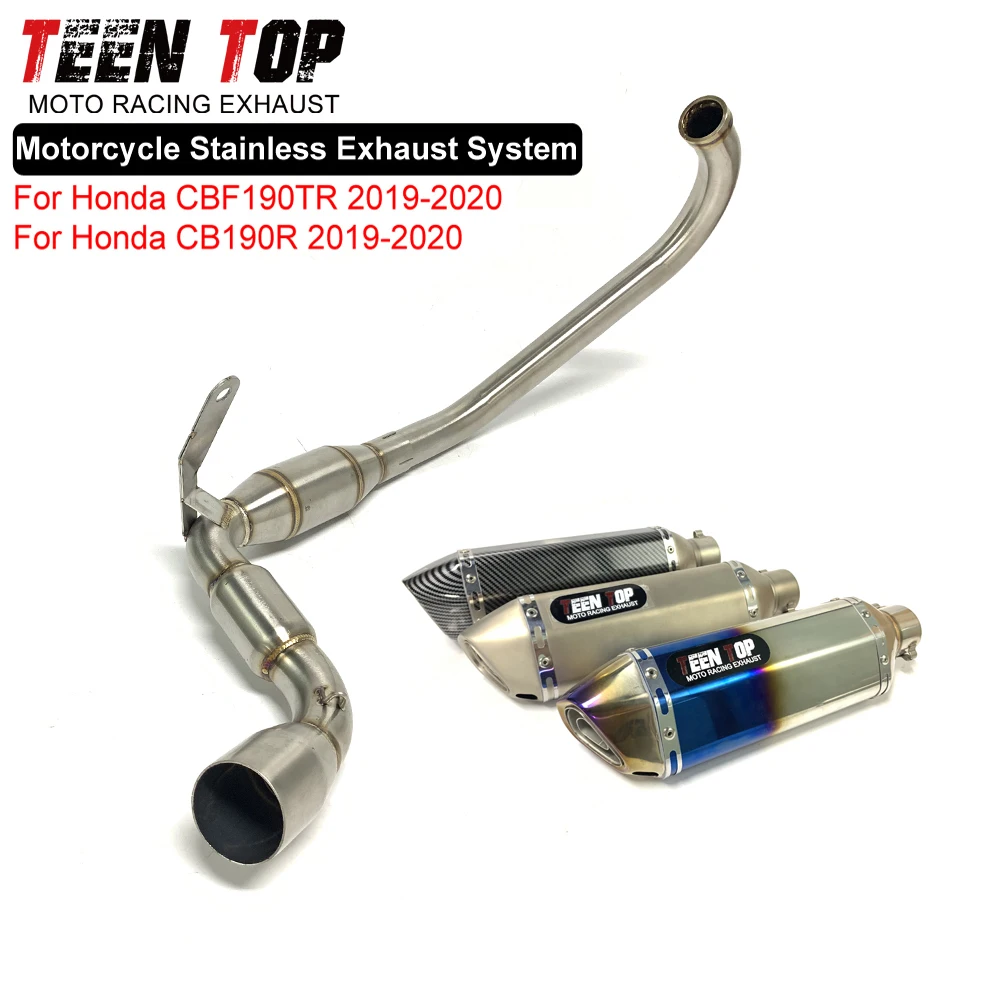 

Stainless Steel For Honda CBF190TR CB190R Full Exhaust Systems 51mm Motorcycle Escape Front Link Pipe Muffler CB190R 2019 2020