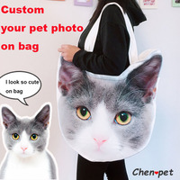 Custom Bag Personalized Shopping Bags Customize Dog Cat Photo on Bags Shopping Tote Animal Handbag Market Organizer Pouch Purse