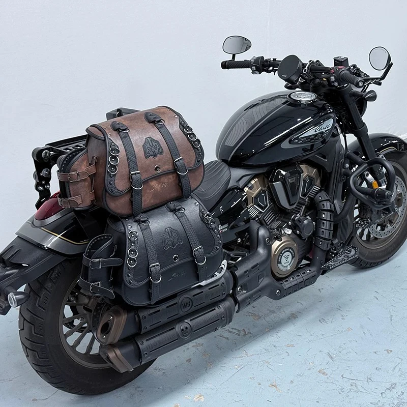Motorcycle Tail Bag Travel Luggage Retro Side Bags Moto Rack Seat Bag with Shoulder Straps Backpack For VOGUE CU625 / CU525