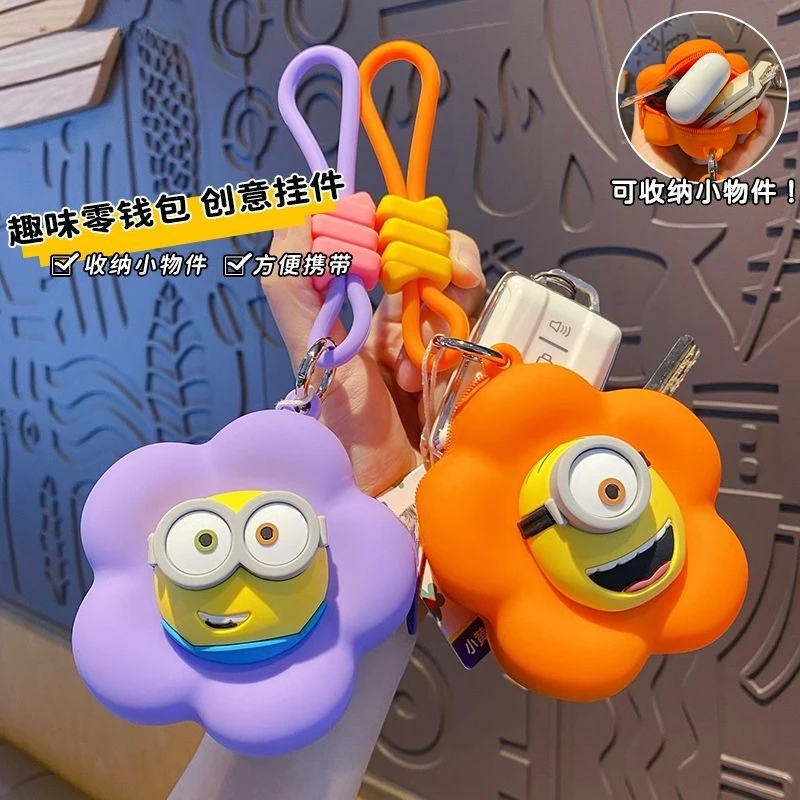 

Милая сумка для хранения наушников, мультяшный силиконовый брелок-кошелек для монет, подвеска для школьной сумки, аниме-мерч, подарок для девочек