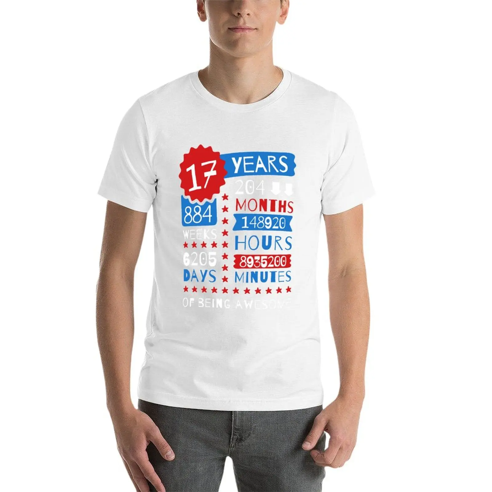 17 عامًا من كونها رائعًا - أفكار هدايا عيد الميلاد الرائعة 17th تي شيرت رجالي تي شيرت صيفي تي شيرت مطبوع مخصص #4