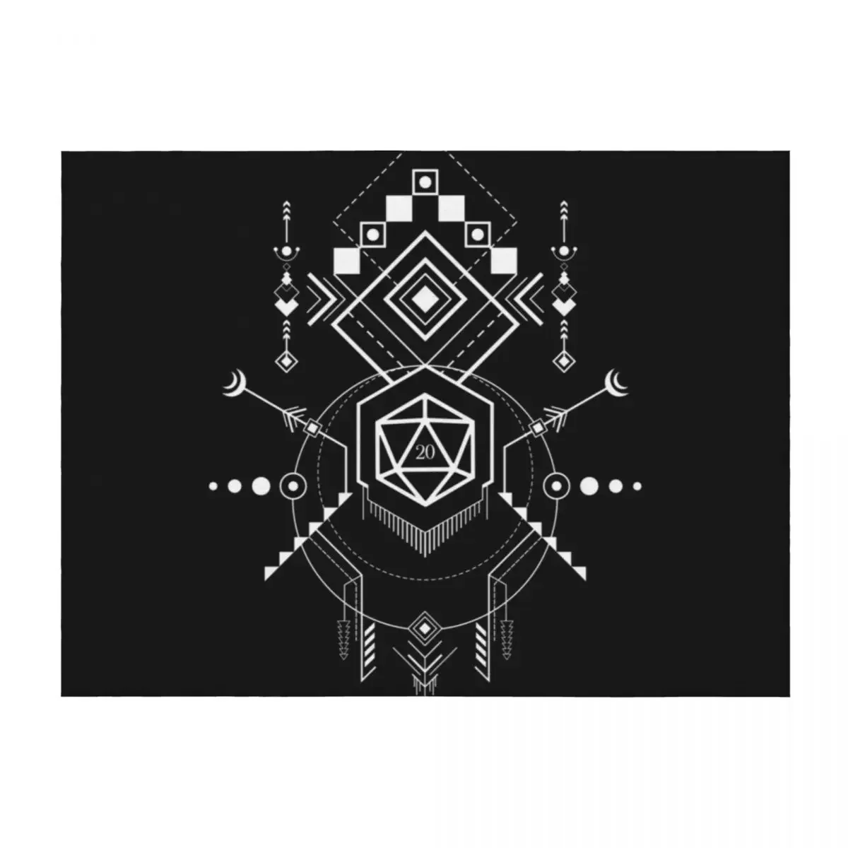 

D20 Dice Symbols Storyteller Inspired Tabletop RPG Gaming Throw Blanket Thin Polar Warm Decorative Throw Blankets