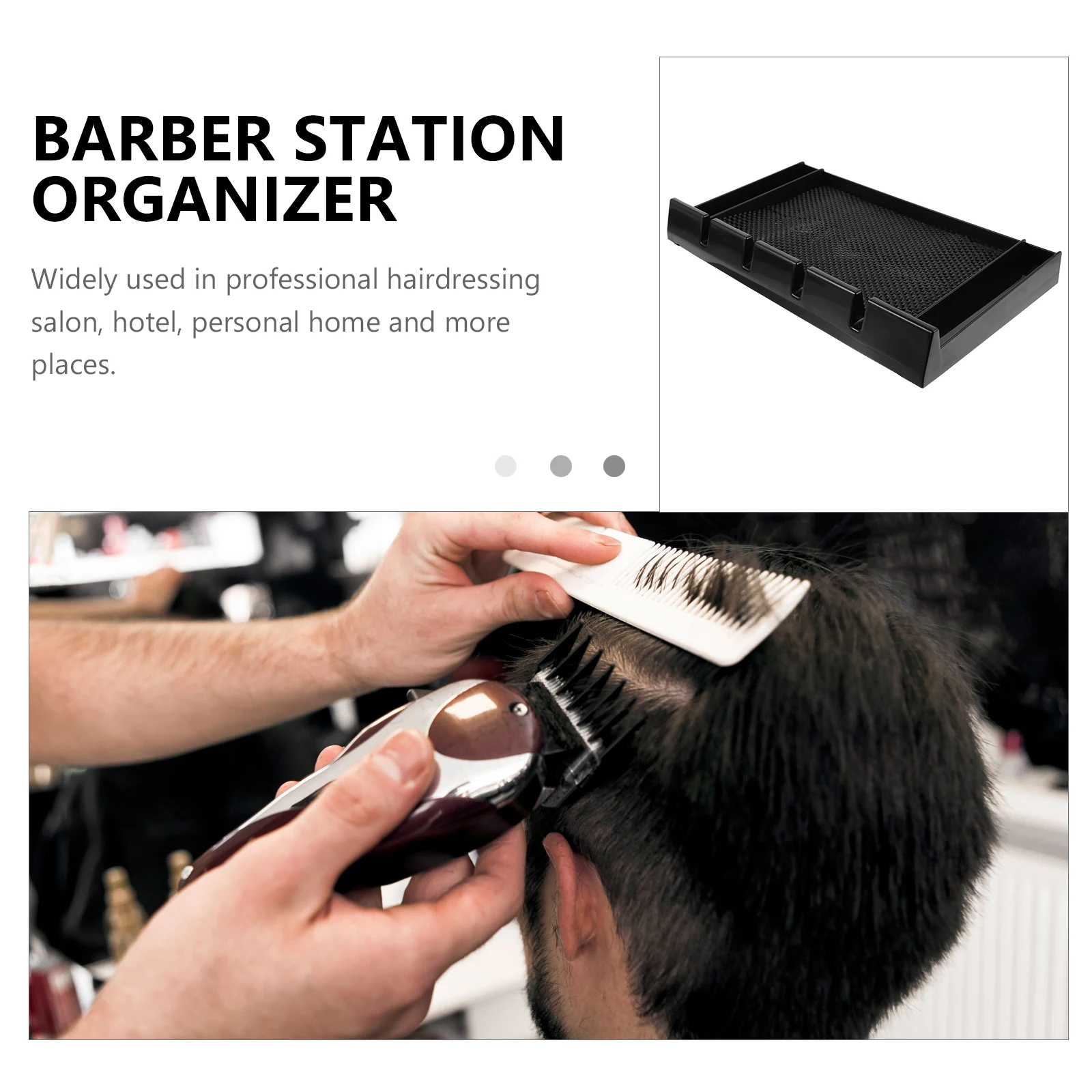 

Push-Cut Storage Rack Premium PP Clipper Holder Durable Barber Station Organizer Grid Silicone Pad Salon Home Use Easy