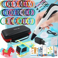 Peculiar juego de bolígrafos de impresión 3D para niños con pantalla LCD, adaptador de corriente, estuche de viaje, filamento PLA, juguete para regalo de cumpleaños y Navidad para niños