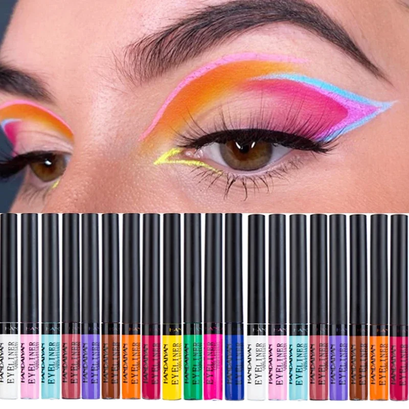 Wasserdichte Bunte Flüssigkeit Eyeliner Bleistift 12 Farben Langlebige Quick-Dry Braun Grün Blau Rosa Eye Liner Stift kosmetik Werkzeuge