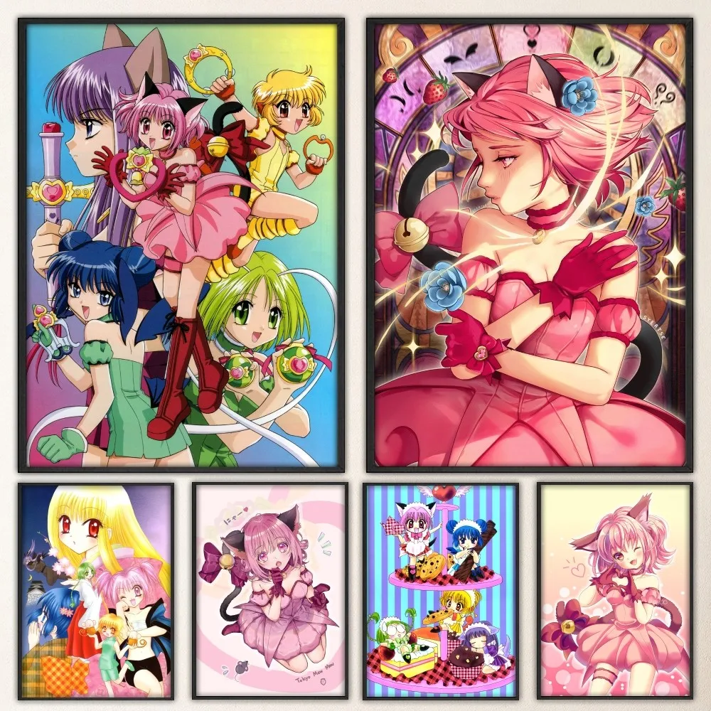 Tokyo Mew Mew Anime Poster Prints Poster Wall Painting Bedroom Living Room Wall Bar Restaurant Sticker Small