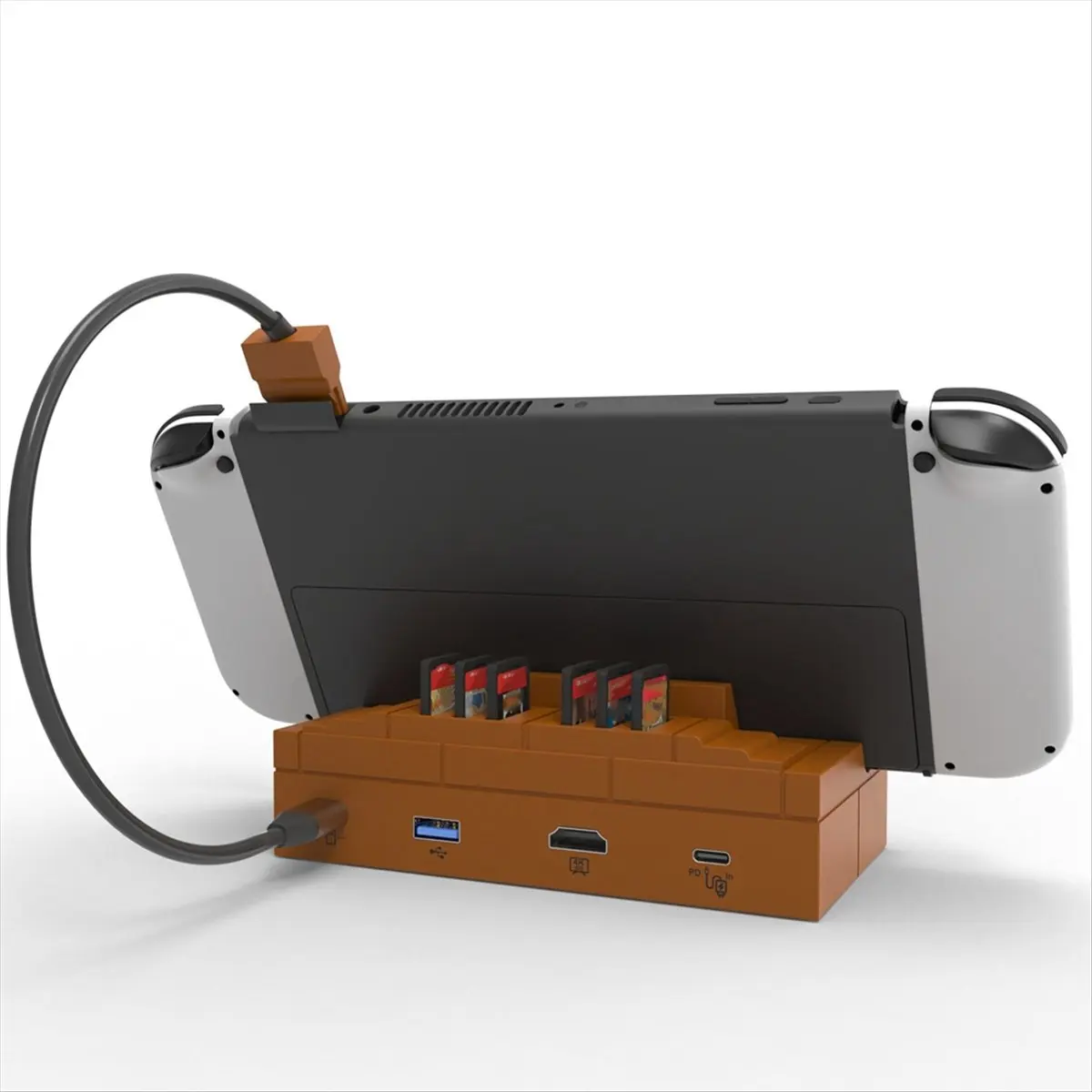 * Estação doca HOPE para Switch1 HD 4K 60Hz Suporte de carregamento com slots de armazenamento de cartão de jogo para estação doca multifuncional Switch