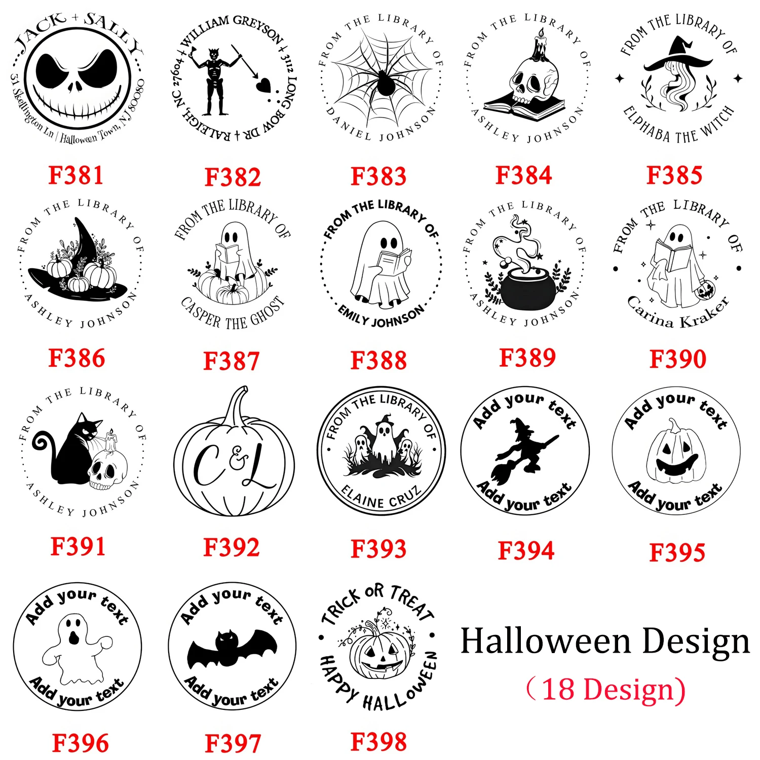 Halloween Personalized Book Embosser, Celebrate Halloween Custom Book Embosser for Halloween Party Invitations, Candy Outer Pack