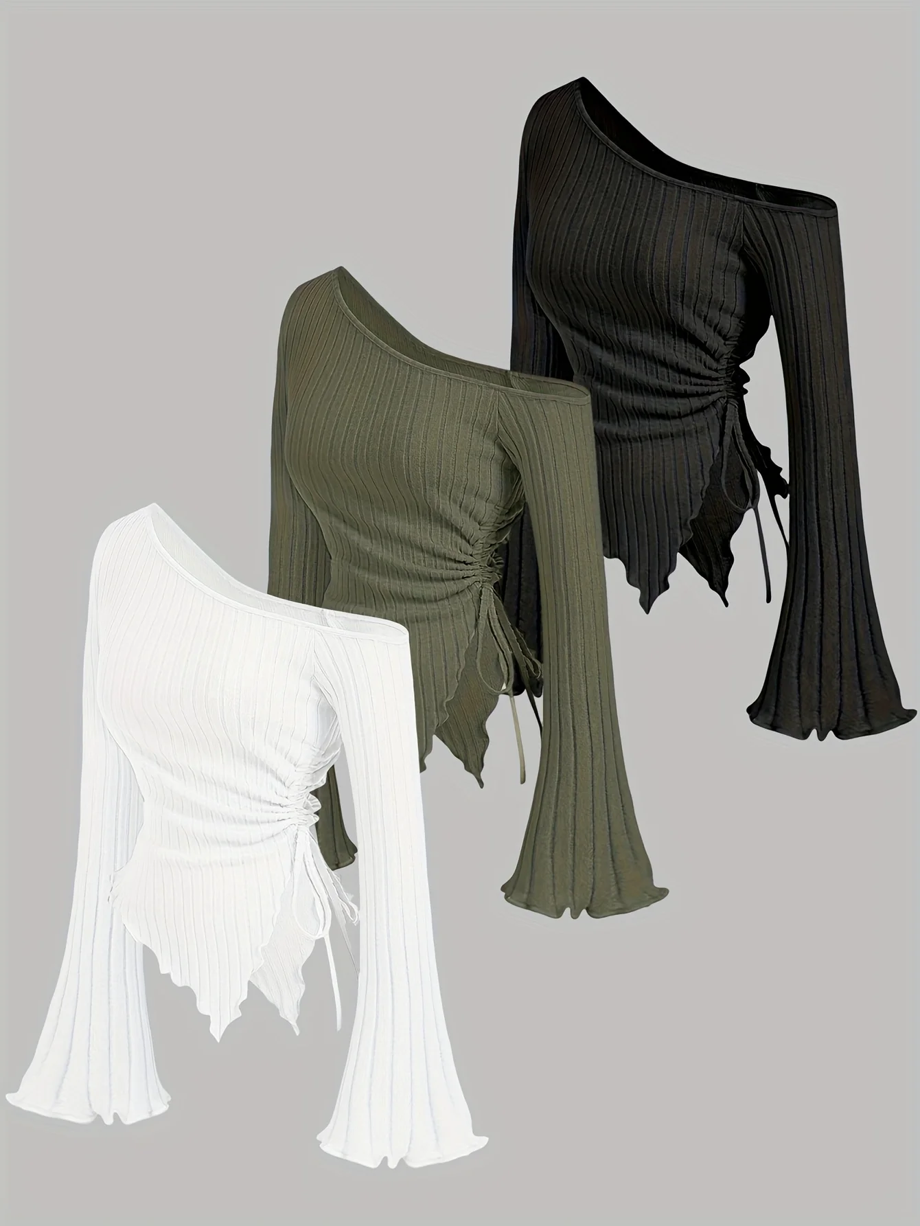 

New style, elegant and solid color autumn and winter women's T-shirt three-piece set