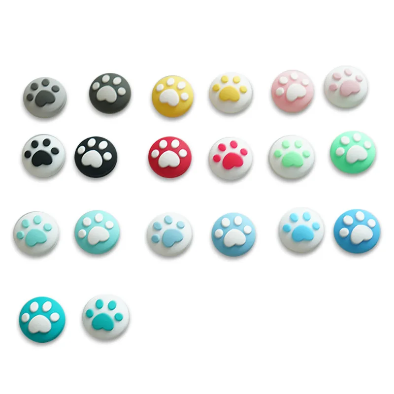 100pcs Cute Cat Claw Thumb Grip Caps Analog Stick Cover Joystick Silicone Cover For Nintendo Switch NS Lite Joy Con Controller