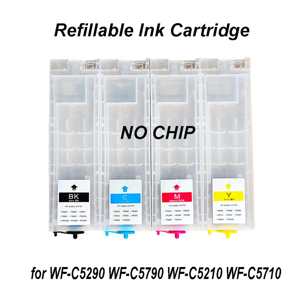 Imagem -06 - Conjunto sem Chip Recarregável Cartucho de Tinta Compatível para Epson Wf-c5290 Wf-c5790 Wf-c5210 Wf-c5710 Impressora Chipless 1