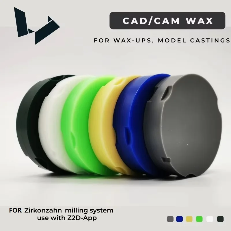 95mm Zirkonzahn Cad/Cam Blue Waxes 5pcs Dental Wax Disc for Casting Metal and Pressing Ceramic ingots