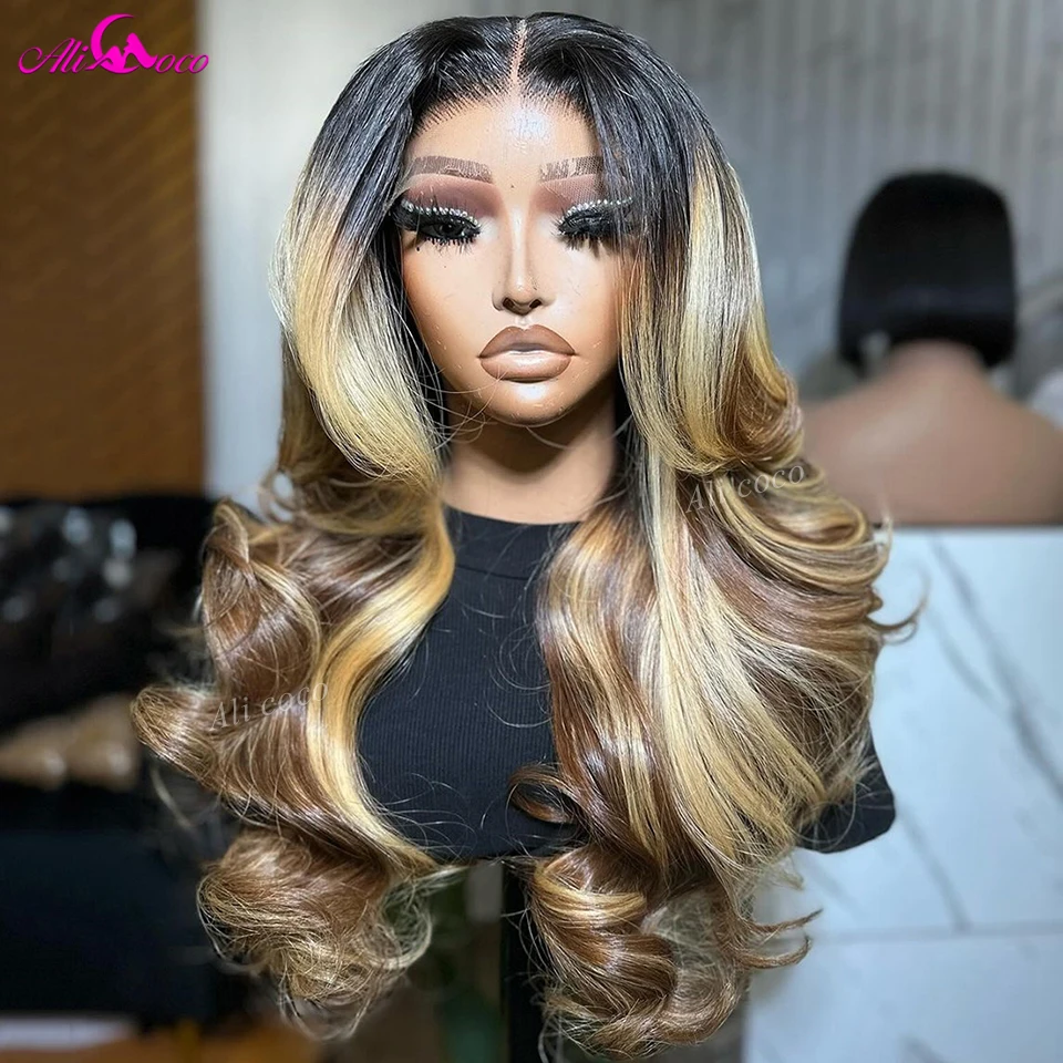 

13x6 13x4 Highlight P27/30 Lace Front Wig Human Hair 5x5 Body Wave Transparent Lace Frontal Wigs 200 Density Remy Hair For Women