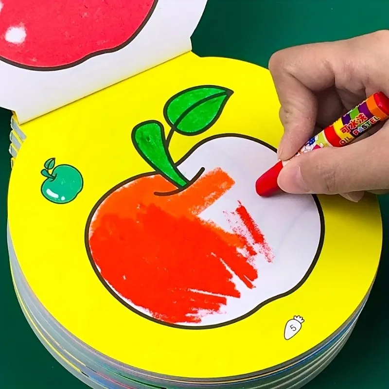 

Интерактивная детская круглая книжка-раскраска для рисования граффити, 120 страниц с играми-лабиринтом, обучающий инструмент для малышей