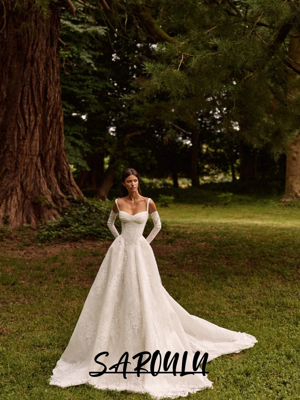 

Bohemian Forest Bridal Gown Off Shoulder Lace Sweetheart Ballgown With Train Romantic Outdoor Wedding Dress Customized