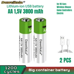 2022 szybkie ładowanie 1.5 V akumulator AA 3800 MAH litowa bateria zastępcza LED latarka, kamera, klawiatura i mysz