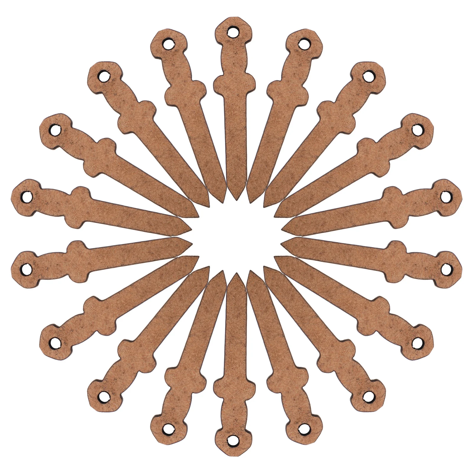 

50Pcs Peach Wood Carved Pendants Creative Sword Keychains Backpack Charms Bag Decorations DIY Wooden Hanging Ornaments