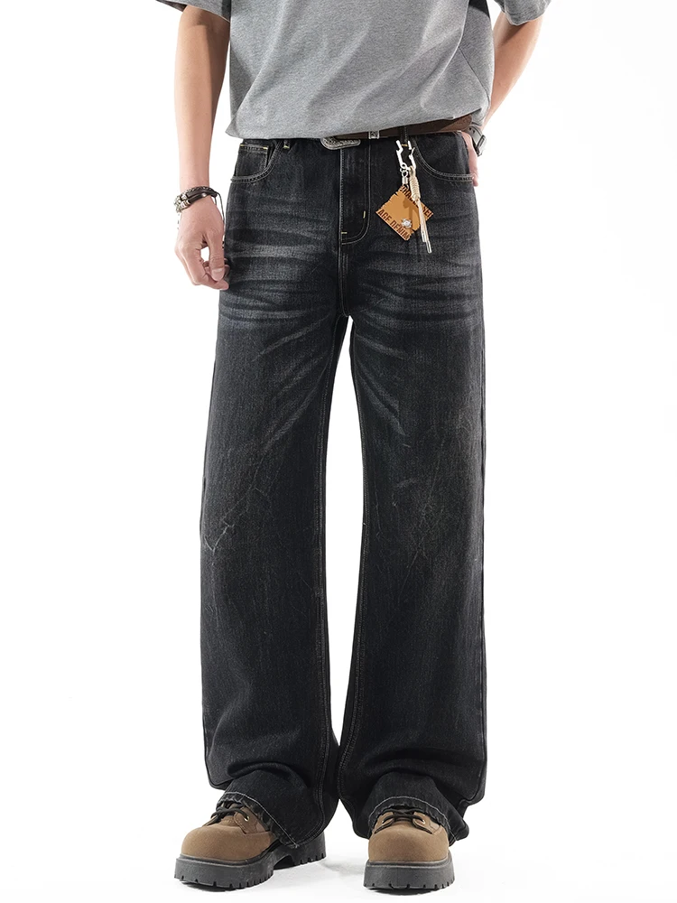 

KSTUN 2026 Men Clean Fit Loose Flared Jeans Black Cat Whisker Vintage Bootcut Denim Pants Casual Daily Streetwear No Accessories