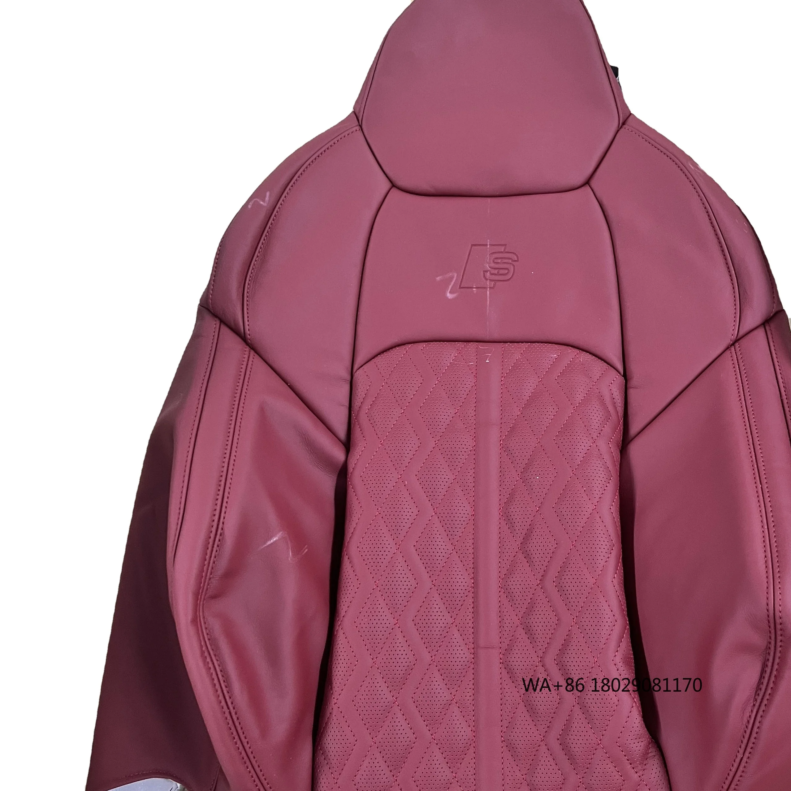 

Custom Red Nappa Leather Full Replacement Car Seat Cover for S7