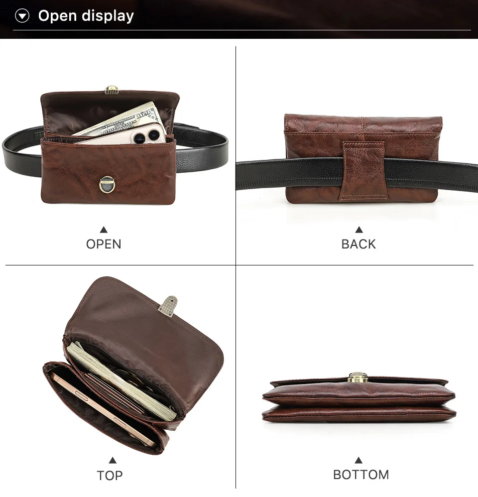 17Pro Max Compatible Leather Phone Case Multifunctional 6.9 Inch Large Screen Mobile Phone Waist Bag for New Model