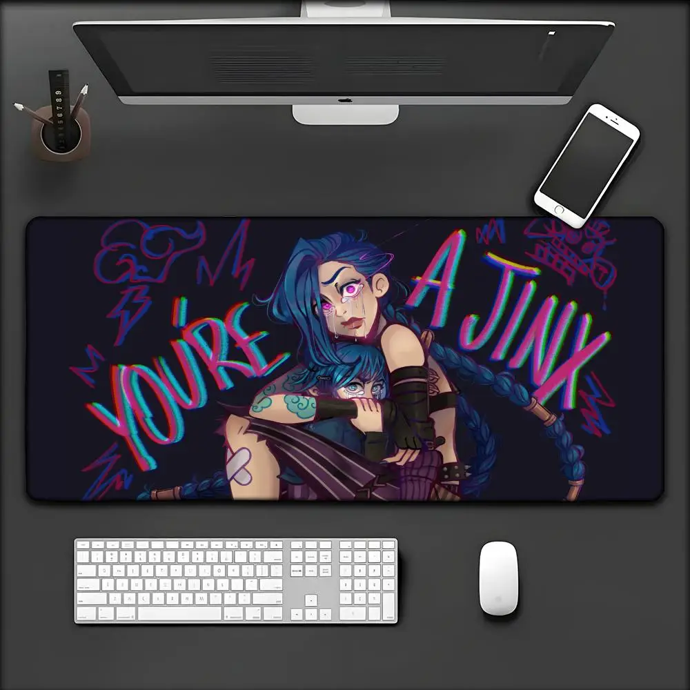 Mouse Pad Laptop Colorful Graffiti Keyboard Pad Computer League of Legends Arcane Desk Mat PC Anime Girl Mousepad Jinx Table Mat