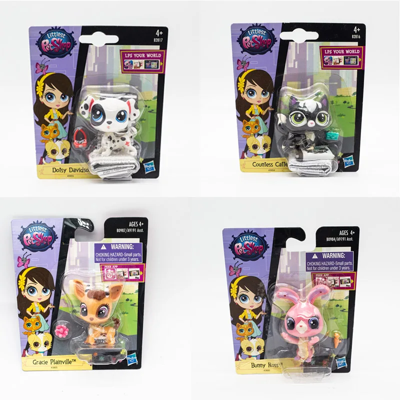 Hasbro Littlest Pet Shop Action Figures Cute Doll Model Toys Cartoon Animal Pet Collectible Ornaments Children Birthday Gifts