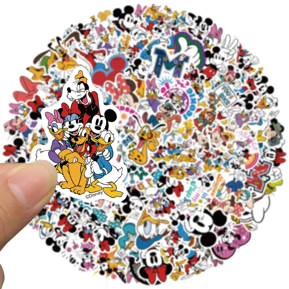 50/100pcs Cute Cartoon Disney Anime Mickey Mouse Donald Duck Stickers For Laptop Luggage Diary Phone Vinyl Waterproof Decals