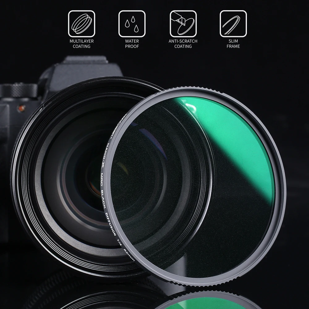 

K&F Concept 1/4 1/8 Black Mist Diffusion Lens Filter Kit Multi-layer Coated for Nano-X Series 49mm 52mm 58mm 62mm 67mm 77mm 82mm