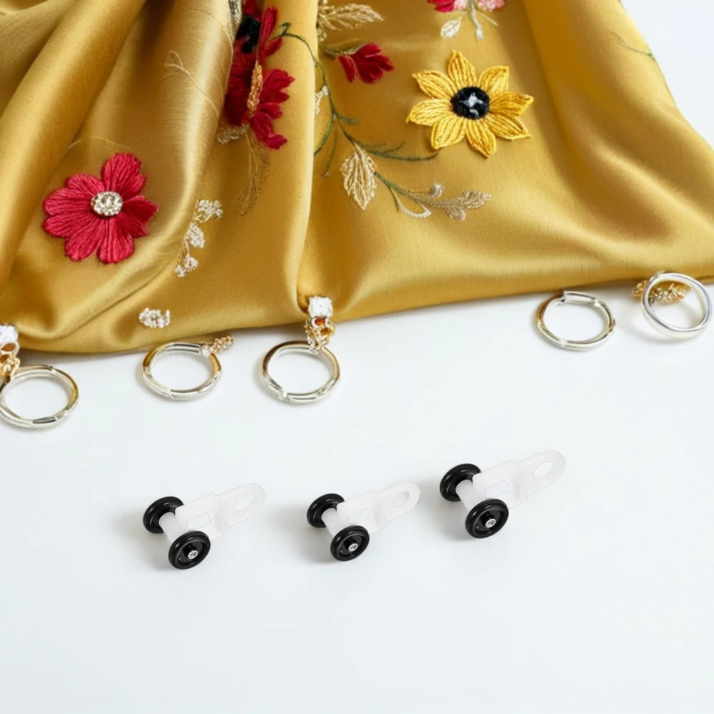 

50Pcs Curtain Track Sliders Silent Nano Bead Plastic Wheel Rollers for Window Closets Bedrooms Office Curtain Rail Accessories
