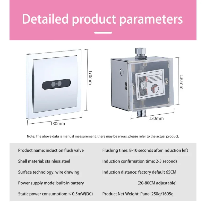 Hot Sale Touchless Brass AC and DC Concealed Sensor Urinal Flushing Valve