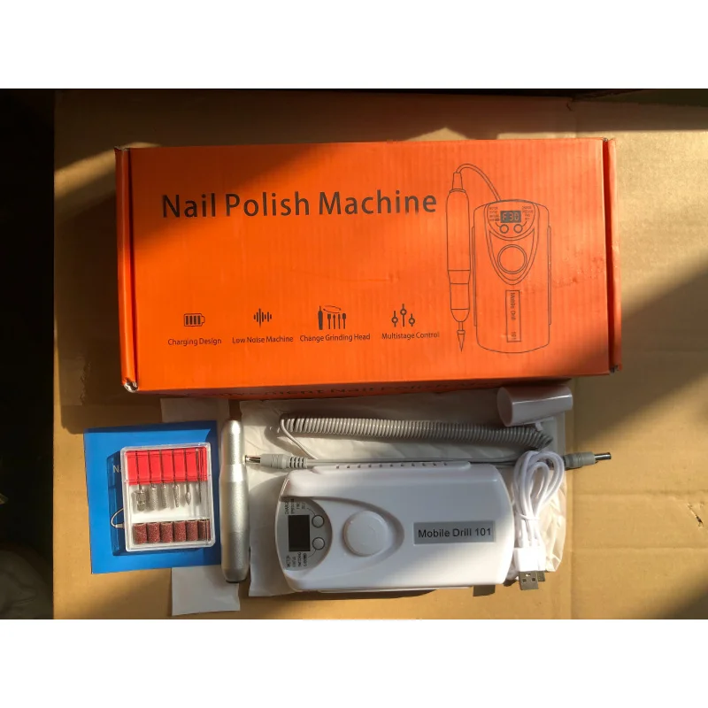 Convenient Nail Polish Machine Manicure Change Grinding Head LCD Display Rechargeable Multistage ControlDesigned Nail Sander Kit