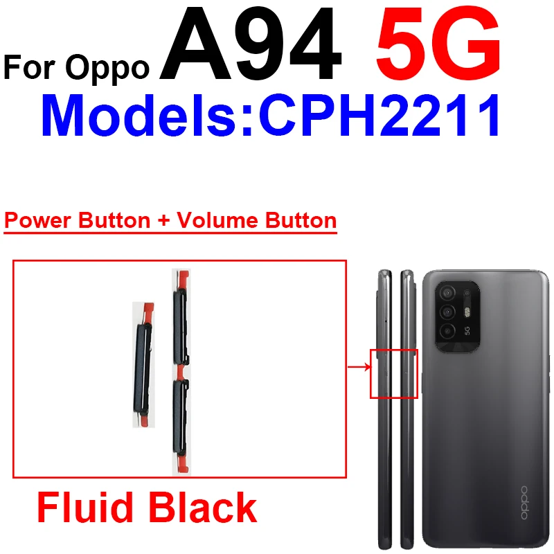 Power Volume Button For OPPO A93 A94 A95 4G 5G On OFF Power Button Up Down Volume Sound Side Keys Flex Cable Parts image 3