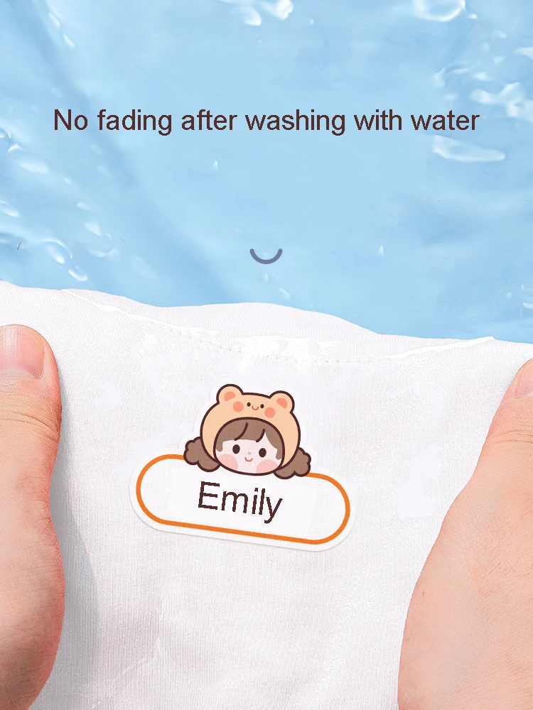 Customize Ironing Name Sticker for Kids Clothes Washable Tags for Children Clothing Uniform Bag Towel Personalized Name Label