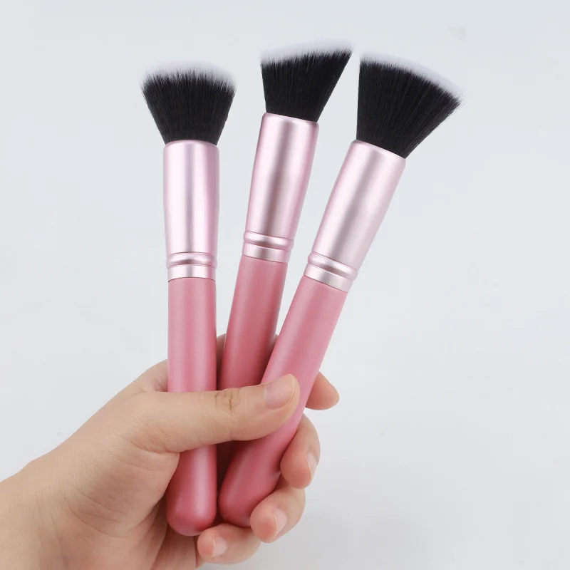Fronteira única nova multifuncional plana fundação escova contorno escova blush escova de cerdas macias pó solto escova maquiagem