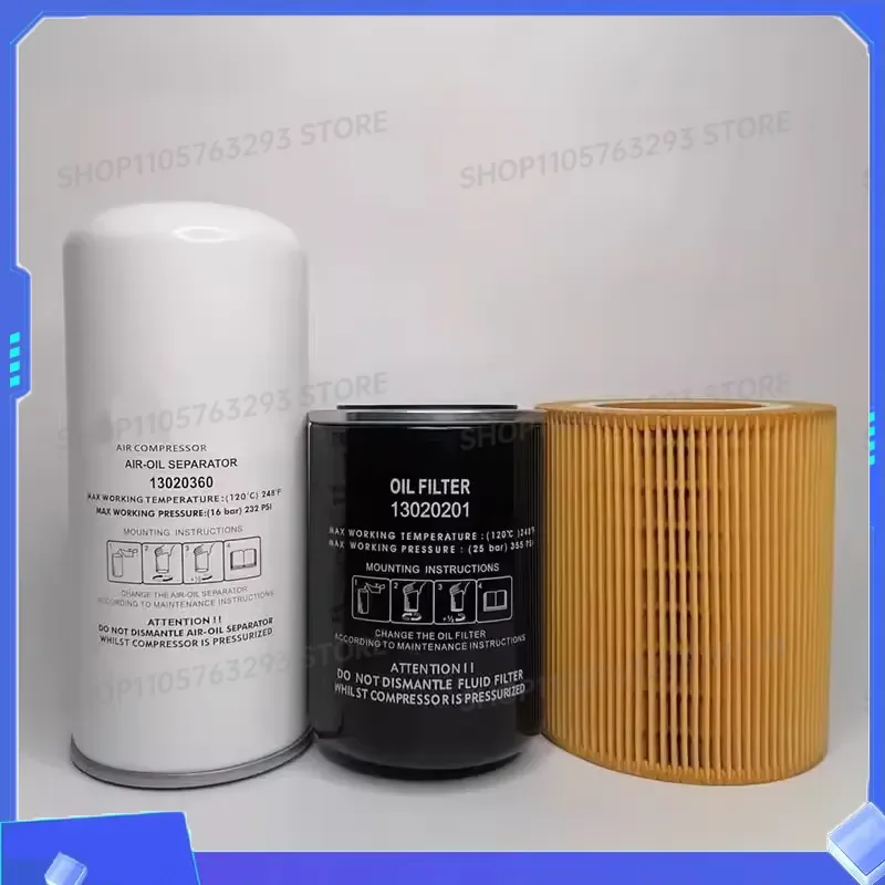 For 11kW 15kW Air Compressor Oil Separator Filter Kit Replacement Parts for Model 13020360 13020201 13020102
